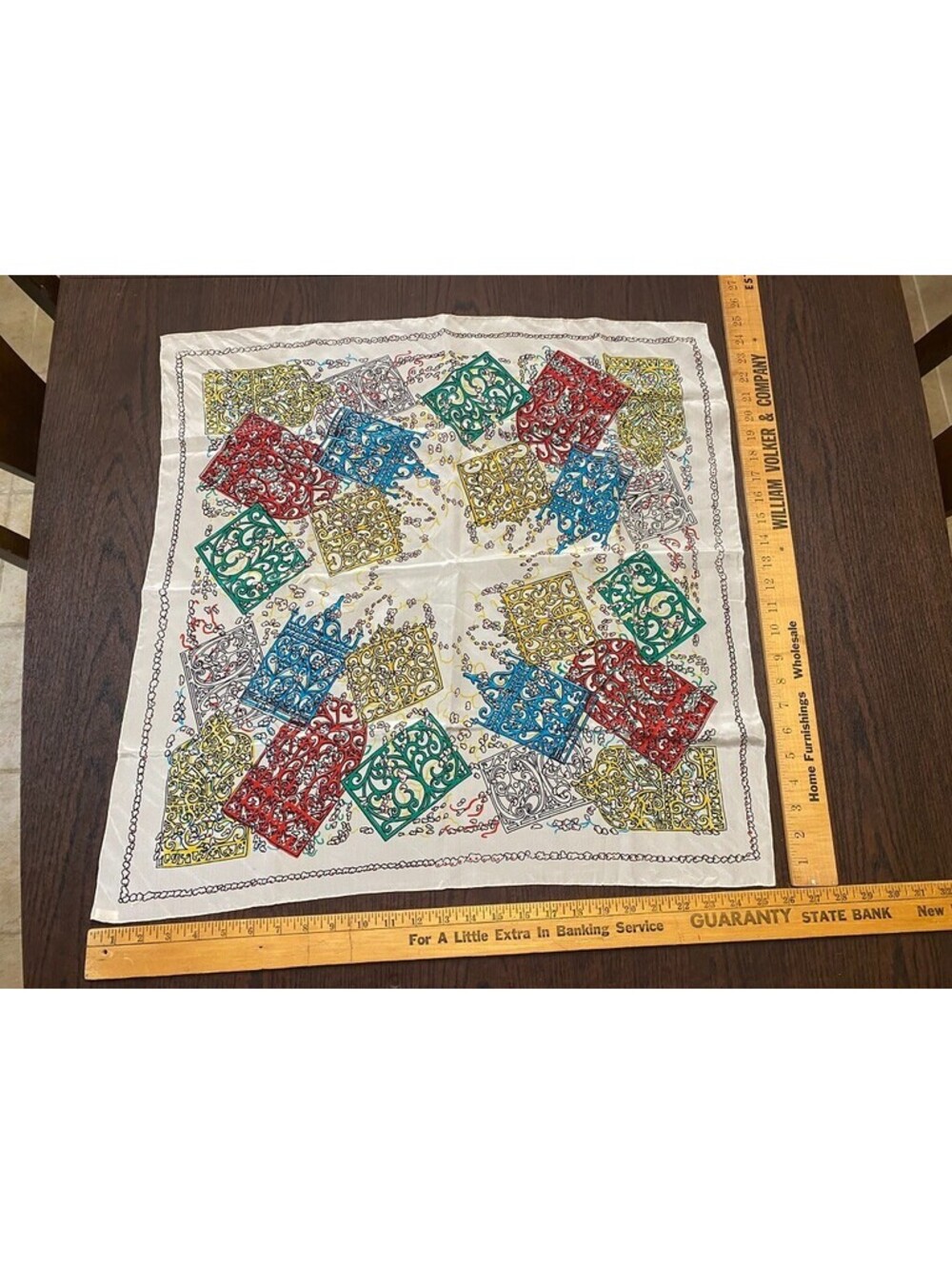 Vintage Echo Originations Scarf  Mid Century Handkerchief